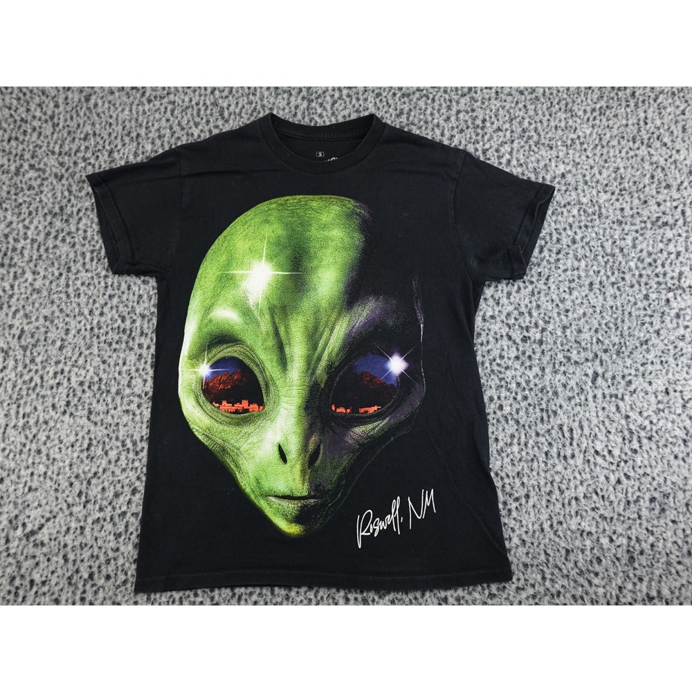 Strange Daze T-Shirt Mens Small Black Roswell NM Alien Outlet Graphic‎ Tee